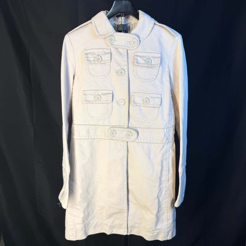Marc Jacobs Trench Coat Size S Cream Cotton Utility Jacket